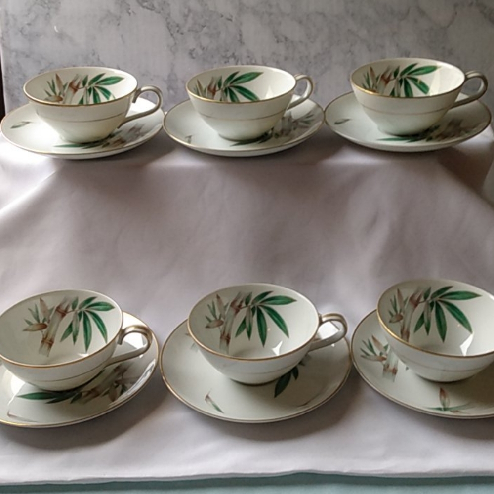 Noritake China Set of 6 Teacups & Saucers